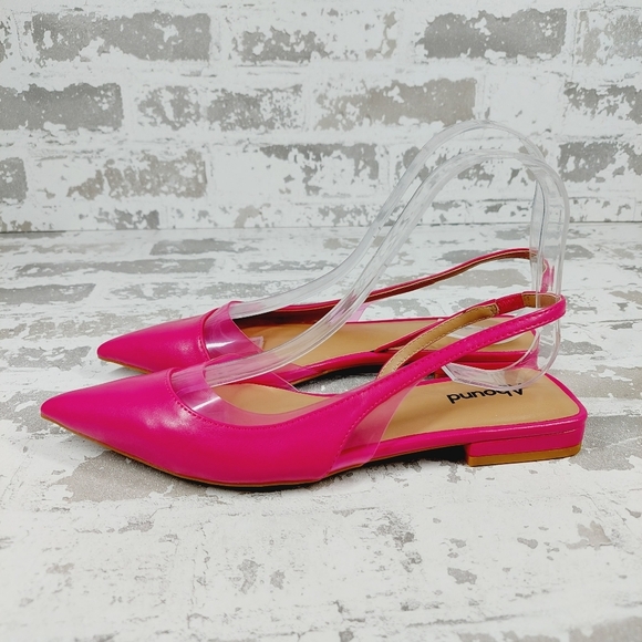 NEW ABOUND Charlatan Clear Strap D'orsay Flat In Pink - Picture 1 of 11